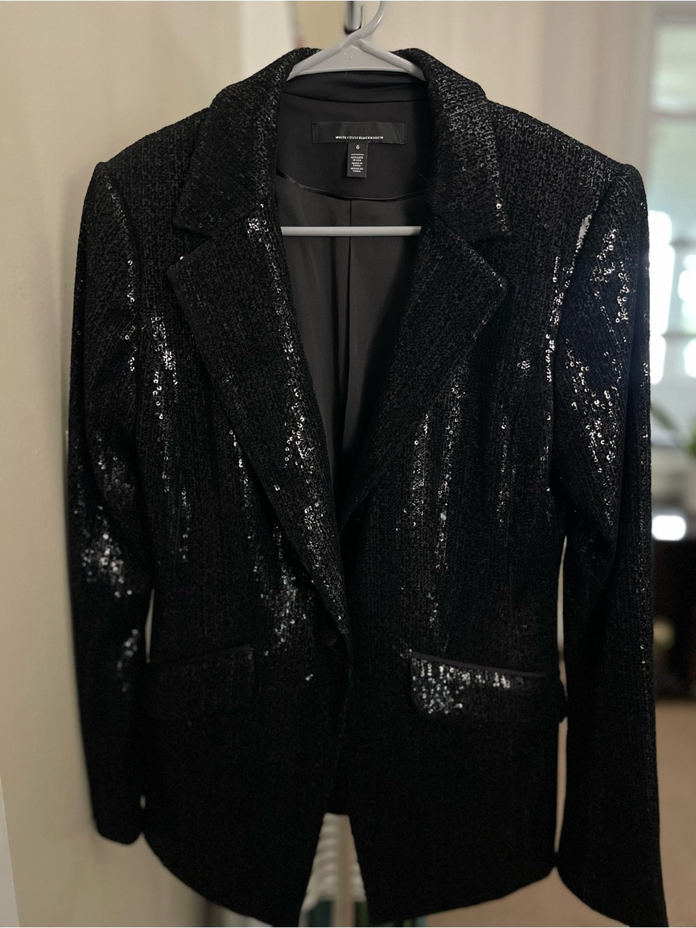 White House Black Market Black Sequin Blazer